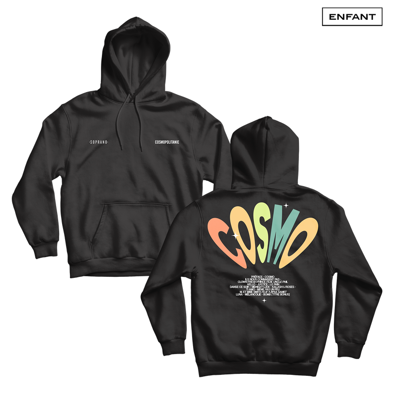 SWEAT CAPUCHE ENFANT "COSMO" - NOIR