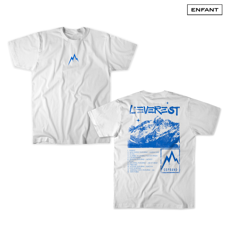 T-SHIRT ENFANT "EVEREST" - BLANC (ÉDITION BLEUE)