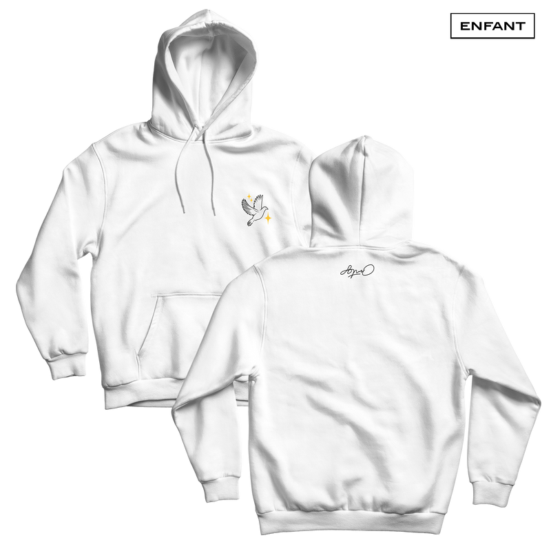 SWEAT CAPUCHE ENFANT "ROULE" - BLANC