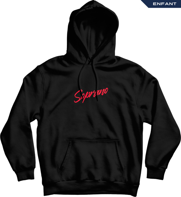 sweat capuche enfant team soprano face noir 