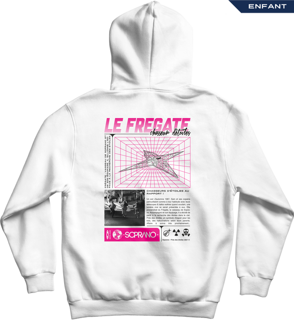sweat capuche enfant le fregate dos blanc soprano
