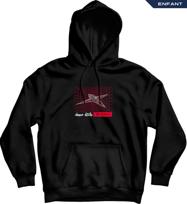 sweat capuche enfant le fregate noir face soprano
