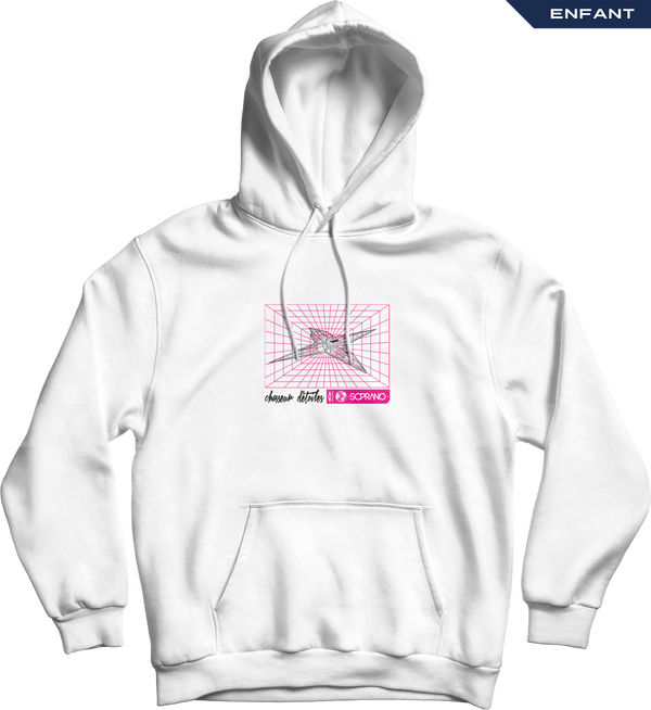 sweat capuche enfant le fregate blanc face soprano