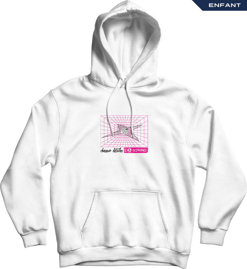 sweat capuche enfant le fregate blanc face soprano