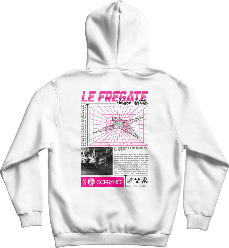 sweat capuche le fregate blanc dos