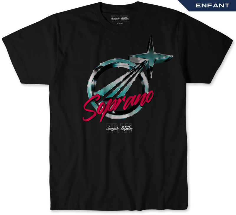 t-shirt enfant super 87 noir face soprano