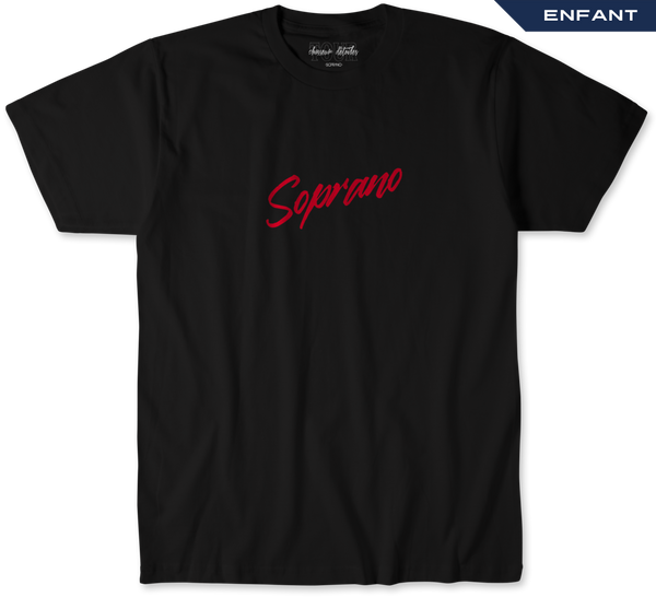 t-shirt enfant team soprano noir face
