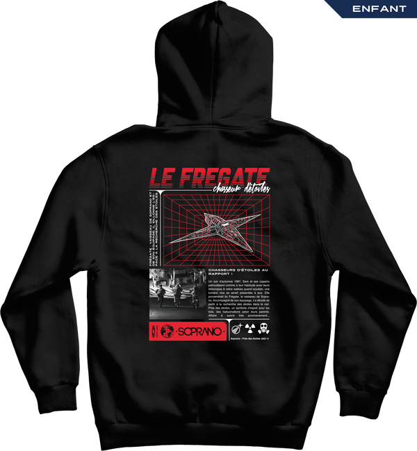 sweat capuche enfant le fregate noir dos soprano