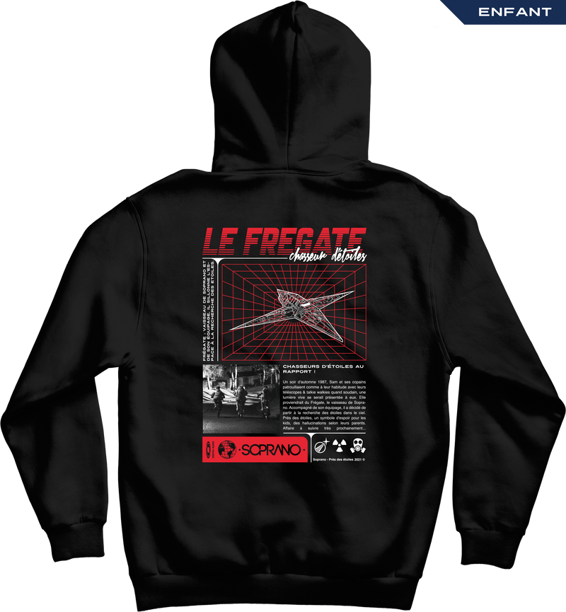 sweat capuche enfant le fregate noir dos soprano
