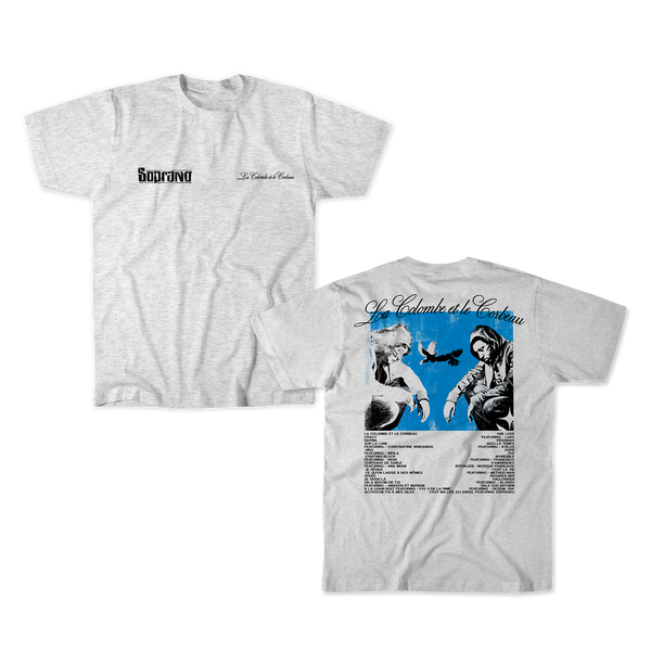 T-SHIRT "COLOMBE & CORBEAU" - GRIS CHINÉ
