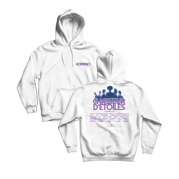 SWEAT CAPUCHE "TOUR 23" - BLANC