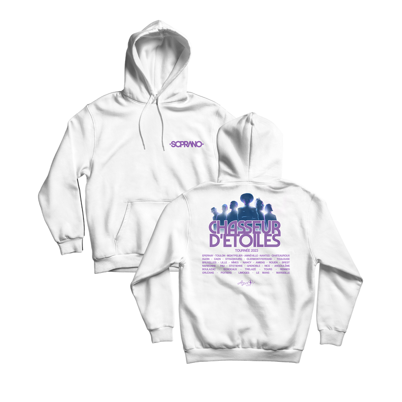 SWEAT CAPUCHE "TOUR 23" - BLANC