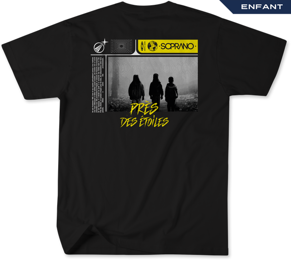 t-shirt enfant près des étoiles noir dos soprano